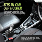 Car Phone Holder & Key Storage Expander for Cupholder - Universal Size Phone Mount for Car - Elegant Design with Easy Installation - Effortless Charging Cell Phone Holder for Car