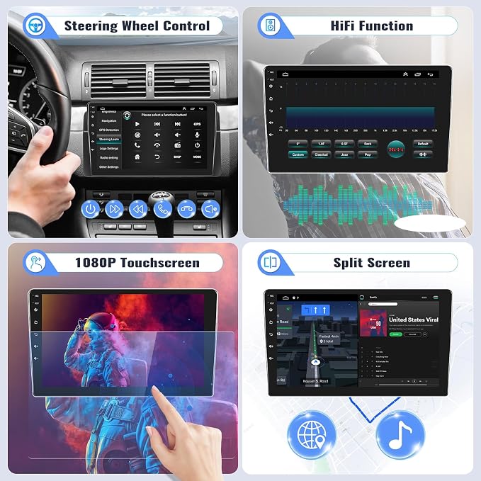 2G+64G Android Car Stereo for Hyundai Elantra 2011 2012 2013 Radio with Wireless Apple Carplay Android Auto Bluetooth 9 inch Touchscreen with GPS Navigation WiFi HiFi FM RDS Backup Camera MIC
