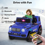 Licensed Mercedes-Benz G63 Car for Kids, 12V 7AH Ride on Car w/Parent Remote Control, LED Headlights, Music Player & Horn, Soft Start, Low Battery Prompt, Kids Electric Car, Blue