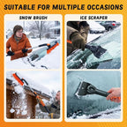 2-in-1 Upgrade 44" Extendable & Removable Snow Brush with Ice Scraper for Car Windshield, 360° Pivoting Brush Head, EVA Foam Grip for SUV, Trucks, Auto