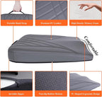 Premium Car Seat Cushion, Memory Foam Driver Seat Cushion to Improve Driving View- Coccyx & Lower Back Pain Relief - Seat Cushion for Car, Truck, Office Chair (Leather Dark Gray)