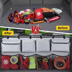 Snuopfy Car Backseat Hanging Trunk Organizer – Gray, 8 Large Storage Bags - Super Capacity Storage Solution for SUVs, Trucks, Vans, and Cars - Ultimate Car Organization for a Clutter-Free Space
