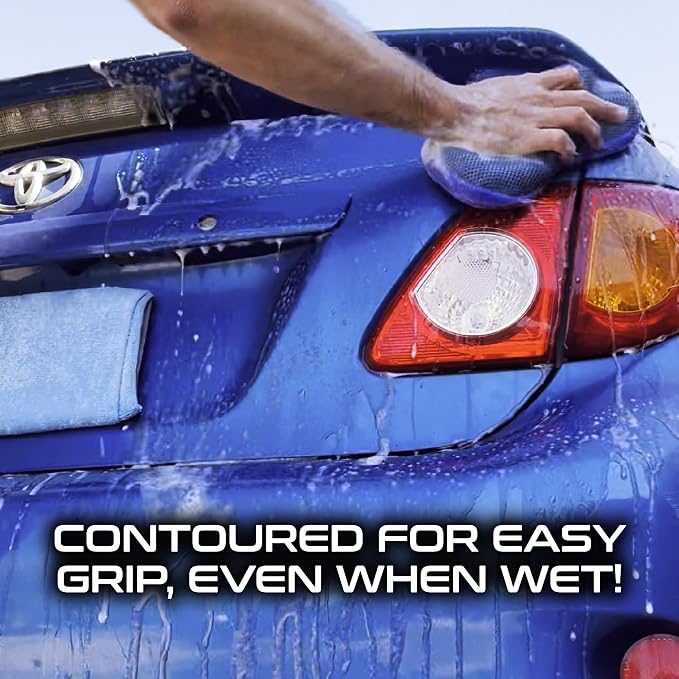 Super Car Wash Sponge Two-Sided Microfiber Sponge with Mesh Scrubber Side Intense Clean Durable & Effective Car Cleaning Supplies