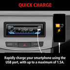 KD-SR87BT Single DIN Car Stereo with CD Player & Bluetooth, 200W Digital Stereo Receiver, Dual Phone Connection, 13-Band EQ, AM/FM Radio, 1.5A USB & AUX, High Contrast LCD, Spotify Control