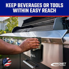 Magnetic Cup Holder - Caddy for Bottles, Glasses, and Cans - Fits on Fridge, Lawnmower, Forklift, Cart, or Ladder - Heavy-Duty Magnet
