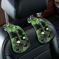 2PCS Car Seat Back Storage Headrest Hooks, Black Cat Floral Purse Holder Bags Hanger, PU Leather Double Metal Hook for Backseat Organizer, Women Car Accessories Organization