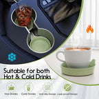 Car Cup Coaster Universal Automotive Waterproof Non-Slip Cup Holders Sift-Proof Spill Holder Car Interior Accessories 2 Pack Tea Green