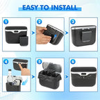 Automatic Push Button Car Trash Can with Secure Lid, Vehicle Garbage Bin (Black)