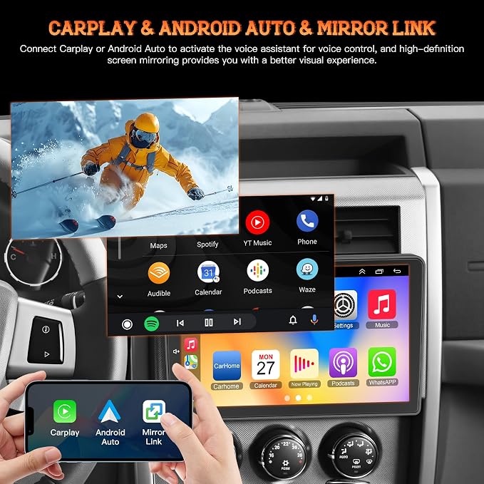 Car Stereo for Dodge Challenger(2008-2014), for Dodge Avenger(2008-2014),4GB + 64GB 10” HD Touchscreen Car Radio – Android 13 System, Wireless CarPlay & Android Auto, GPS Navigation & Bluetooth