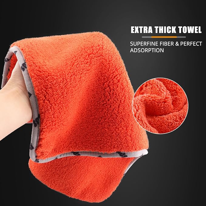 Car Microfiber Towels, 3Pcs Microfiber Car Cleaning Cloths, Upgraded 1200gsm Ultra-Thick Cars Drying Towel Microfiber for Car and Home Polishing Washing and Detailing 16'' x 16'' (3 Pack)