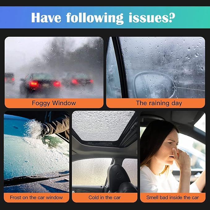 Car Heater,12V 150W Portable 2-in-1 Heating and Cooling Fan with Cigarette Lighter Plug, 360 Rotation Base Windshield Defogger Defroster for All Cars