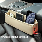 Universal Fit Premium Leather Car Seat Gap Filler Organizer, Center Console Organizer for Car SUV Truck (Beige，1 Pack)