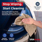 Microfiber Cleaning Cloth - Beige - 24Pcs (12.5x12.5 inch) High Performance - 1200 Washes, Ultra Absorbent Car Towel Traps Grime & Liquid for Streak-Free Mirror Shine - car Washing Cloth