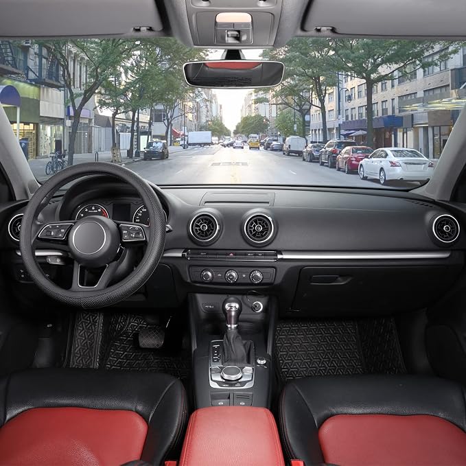 Black Car Steering Wheel Cover Small Size 14-14.25 inch (35.5-36 cm), for Prius Civic Model 3 Model Y Camaro, Breathable Microfiber Leather
