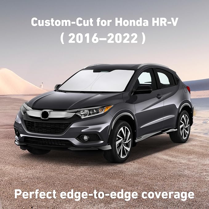 Windshield Sunshade Compatible for Honda HRV 2016-2020 2021 2022, Sun Visor for Front Windshield & Window Sun Shade Cover, UV Heat Blocker & Protector, Car Accessories