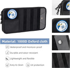 Car Sun Visor Organizer, Heavy Duty Molle Panel with Double Zipper Multi-Pockets & Glasses Clip, Tactical Storage Pouch for Cars, SUVs, Trucks (2 Pack)
