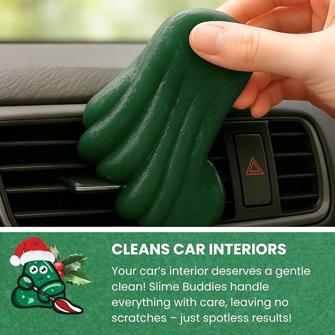 Car Cleaning Gel Putty - Pine Scented Interior Detailing Tool for Cup Holders, Air Vents & Keyboard - Reusable Auto Detailing Accessories - Dust Remover Goop
