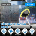 Car Windshield Cleaning Tool, Car Windshield Window Cleaner, Auto Window Glass Cleaning Kit with Extendable Handle & Reusable Microfiber Pad & Spray Bottle, Universal Car Accessories (Yellow)