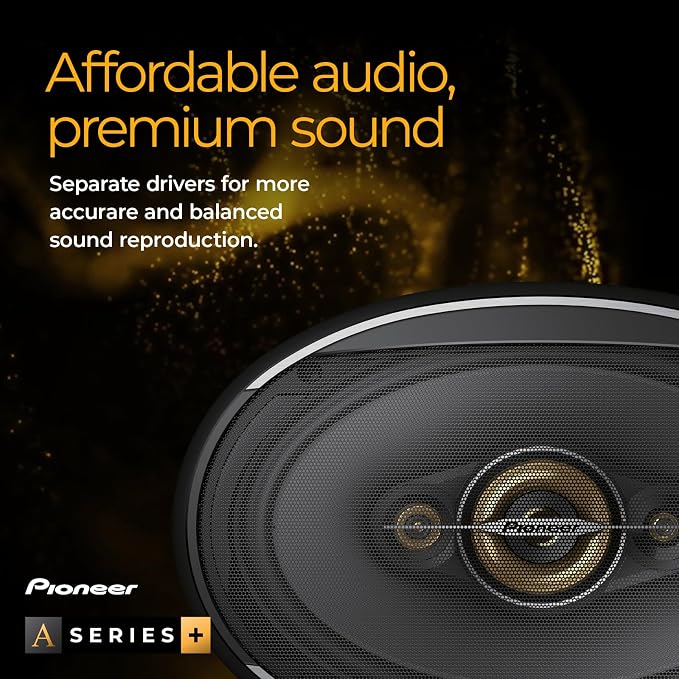 A-Series Plus TS-A1601C 6.5” 2-Way Speakers (Pair) – 350W Max, Crisp Highs + Clear Vocals, Enhanced Bass, Ideal Factory Upgrade, Installation Adaptors Included