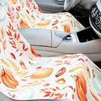 Car Seat Towel Covers with Storage Bag, 63 x 32 Inch Universal Non Slip Waterproof Sweat Protector for Car Truck, Gym Swimming Running, Machine Washable(2 Pack,Pumpkin Pine Cones)