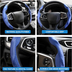 2 Pc Car Carbon Fiber Steering Wheel Cover, Anti-Skid & Scratch-Proof Ultra Thin Steering Wheel Cover Protector Men/Women,100% Universal Fit Steering Wheel,Car Accessories Gifts