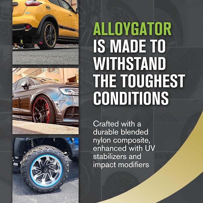 AlloyGator Bronze Rim Protector for Car Wheels (Fits 12-24" Wheel Diameter) - Pack of 4 Premium Alloy Wheel Protector to Avoid Scratches & Scuffs - Adhesive Free Curb Rash Rim Protectors