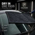 Car Drying Towel 24”x36”, 1400 GSM Twisted Loop Microfiber, Ultra Absorbent, Streak-Free, Lint-Free, Scratch-Free for Car, Truck & SUV, Quick Drying in Fewer Passes (Charcoal Gray)