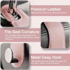 Leather Car Seat Storage Hanger, 2 Pack Stylish Hooks for Purses Bags, Coats Umbrellas, Pink