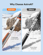 47.2" Ice Scrapers for Car Windshield, 3 in 1 Sturdy Snow Brush with Squeegee, 10 Adjustable Length Settings, Extendable Aluminum Handle, 180° Pivoting Snow Scraper for Car, Truck, SUV(Orange)