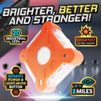 Emergency Lights for Vehicles 3-Pack | LED Road Flares | Flares Emergency Road | LED Emergency Flares Include Batteries, Case, Whistle and are Stronger, Brighter & Better than round LED Flares