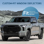 Smoke Rain Guards Fit for Toyota Tundra CrewMax 2022 2023 Tape-On Side Shatterproof Window Visor, Window Deflectors, Vent Deflectors, 4-Piece Set
