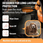 Dog Car Seat Cover for Back Seat, Waterproof Pet Protection Hammock, SUV Truck Car Backseat Protector with Safety Features, Blue
