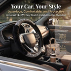 Bling Fluffy Steering Wheel Cover for Women Girls, Rhinestone Diamond Sparkling Fur Steering Wheel Protector Elastic Steering Wheel Covers Winter Warm Universal Fit 14-15 inches -Black | Colorful Diamond Elastic Car Steering Wheel Accessories Sparkling...