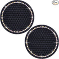 2PCS Bling Cup Holder Coaster, 2.75 Inch Auto Car Cup Holder Insert Coasters, Soft Silicone Anti-Slip Shockproof, Universal Vehicle Interior Accessories for Women Girls (Black & Colorful)