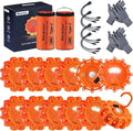 12Pack LED Emergency Road Flares Type-C Rechargeable Magnetic Safety Warning Lights