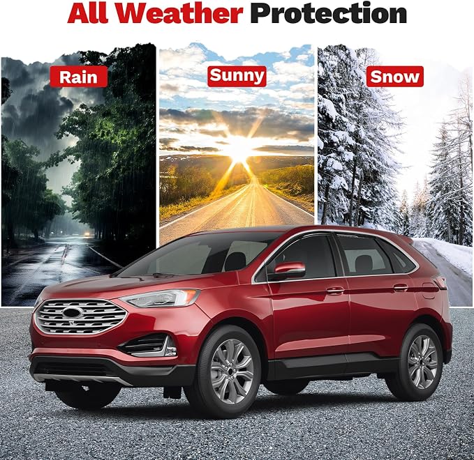 Rain Guards Window Visors for 2015-2025 Ford Edge Accessories, Outside-Mount Tape-On Side Window Wind Deflectors Vent Visors Shades Rainproof 4PCS