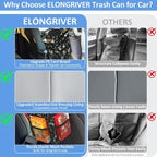 Car Trash Can Bin for Back Seat Leak Proof, Cute Car Trash Bag Hanging, Vehicle Trash Can for SUV Truck Van, Automotive Garbage Cans Front Seat Colorful Floral
