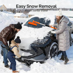 49.2" Car Snow Brush and Ice Scraper for Car Windshield, 3-in-1 Extendable Snow Shovel with Wide Head,180° Pivoting Snow Brush Head and Fpam Grip, Durable Snow Remover for Car Auto Truck SUV