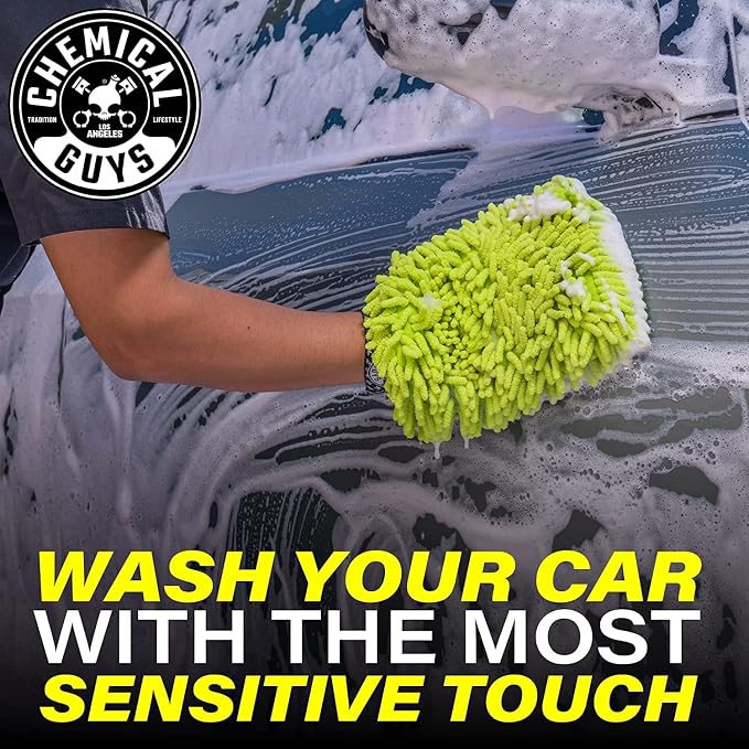 CWS_101_16W Car Wash Starter Bundle - Maxi-Suds II Foaming Car Wash Soap, 16 oz, Cherry Scent + Green Chenille Wash Mitt (2 Items) Works on Cars, Trucks, SUVs, RVs & More