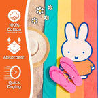 Miffy Kids Cotton Beach Towel, 58 x 28 Inch, Soft & Absorbent Pool, Bath & Beach Towel (Officially Licensed Product) by