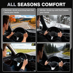 Car Steering Wheel Cover Winter, Microfiber Suede Steering Wheel Covers with Anti-Slip Lining, Breathable Elastic Car Steering Wheel Protector Soft, Universal Standard Size 14-15 inch