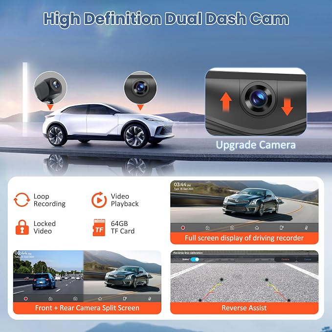 Largest 11.3" Portable Apple Carplay Screen, Wireless Car Play & Android Auto Touch Screen, Car Stereo with App View/4K Dash Cam/Backup Camera/Mirror Link/Voice Control/Music Play/GPS/Bluetooth/FM