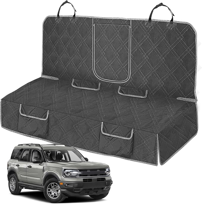 Dog Car Seat Cover Compatible with 2021-2025 Ford Bronco Sport, Waterproof Pet Bench Seat Cover for Back Seat, 600D Heavy Duty Scratch Proof Nonslip Truck Seat Covers for Dogs