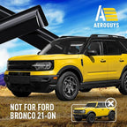 Extra Durable Window Deflectors Tape-On Window Visors Rain Guards Fit for Ford Bronco Sport 2021-2026, Sun Visors, Wind Vent for Shades, Exterior Car Accessories - 4pcs. AG0718