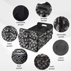 Trunk Organizer, Collapsible Trunk Organizers and Storage, Car Accessories for Women and Men, Multi-Compartment Trunk Storage Organizer for SUV, Car, Mini-Van - Floral