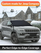 Car Snow Cover Compatible for Jeep Compass | Windshield Cover for Ice and Snow with S-Hook Straps | Heavy-Duty 600D Oxford Winter Car Cover, Waterproof & Anti-Slip