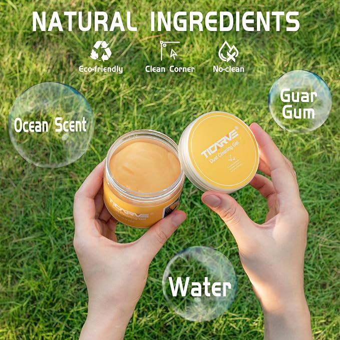 2Pack Cleaning Gel Car Putty Car Cleaning Putty Gel Auto Detailing Car Interior Cleaner Cleaning Kits Clean Slime Car Assecories Keyboard Cleaner Yellow (320g/11.2oz)