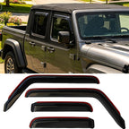 4PCS in-Channel Window Visors Rain Guards for Jeep Wrangler JL 2018-2026 & Gladiator 2020-2026,Extra Durable Side Window Wind Deflectors for 18-26 Wrangler JL/20-26 Gladiator,Vent Visors