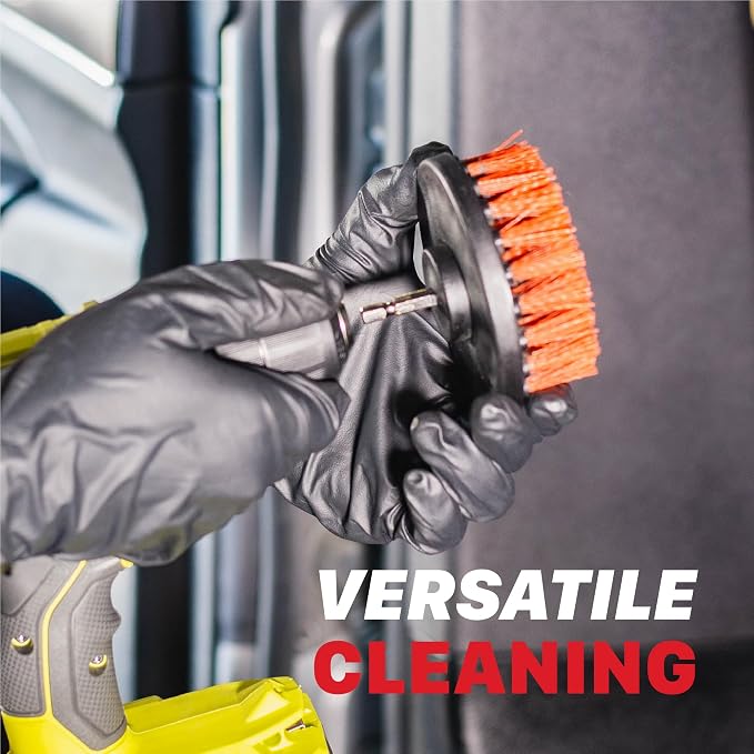 2" Universal M8 Medium-Duty Upholstery & Carpet Drill Brush – Power Scrubber Attachment for Car Detailing – Removes Grime, Stains & Spots from Fabric, Seats & Carpets