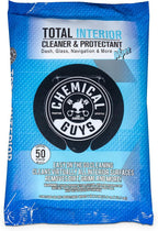 Total Interior Cleaner & Protectant Wipes – 50 Pack Multi Surface Car Interior Cleaning Wipes for Dashboards, Doors and Seats – Safe for Trucks, SUVs, RVs and Home Use